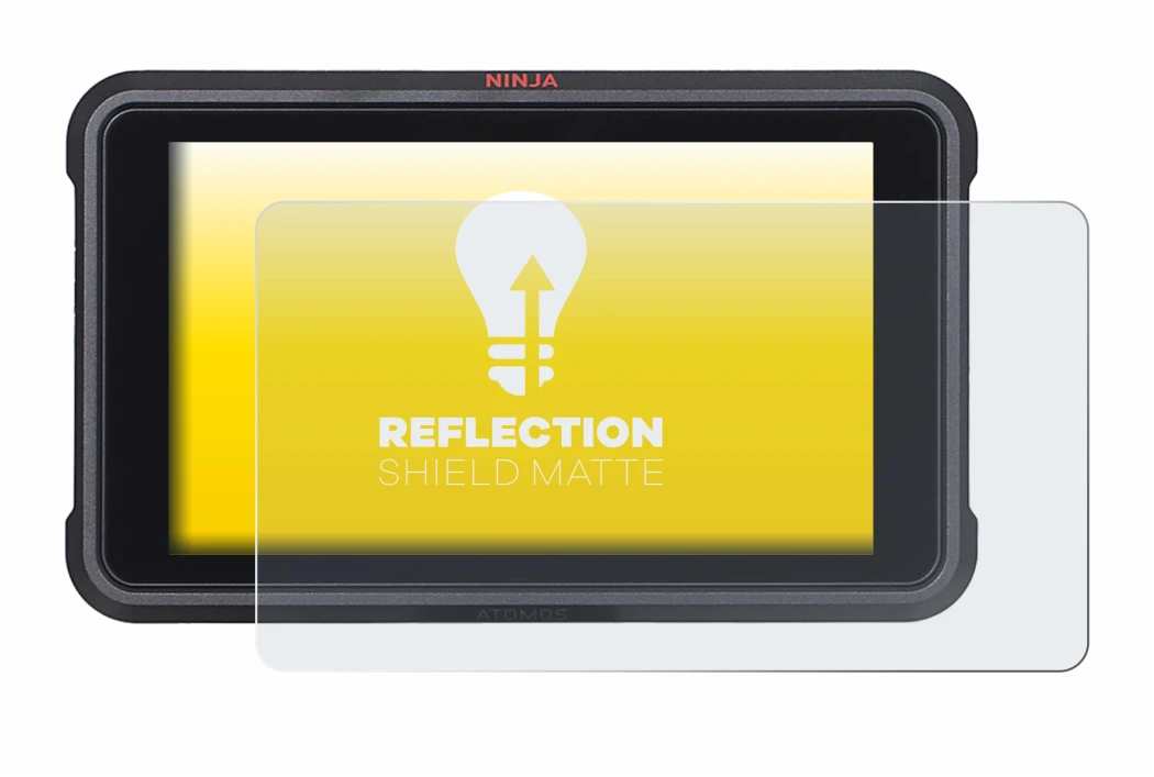 Immagine del dispositivo Atomos Ninja V con un'ampia varietà di protezioni per lo schermo.