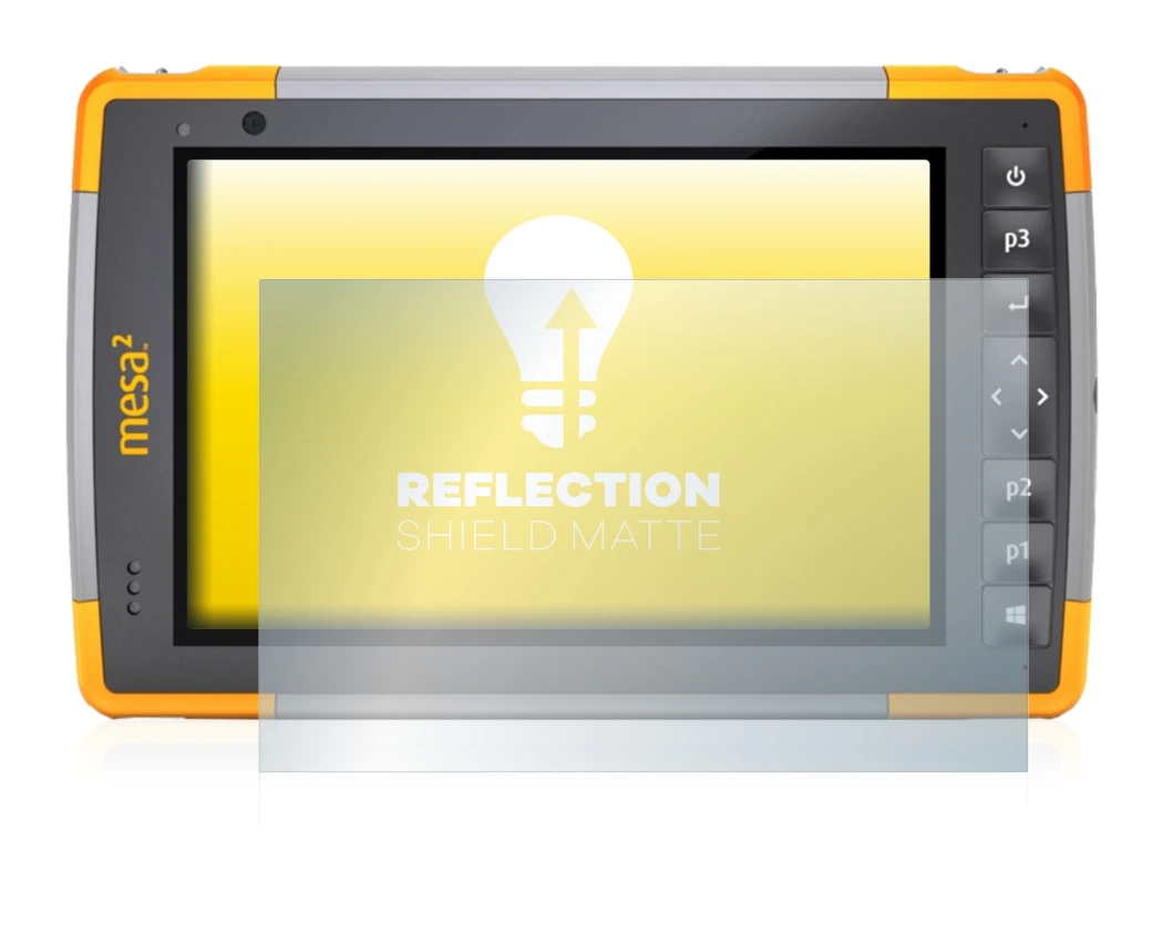 Immagine del dispositivo Juniper Systems Mesa 2 Rugged Tablet con un'ampia varietà di protezioni per lo schermo.