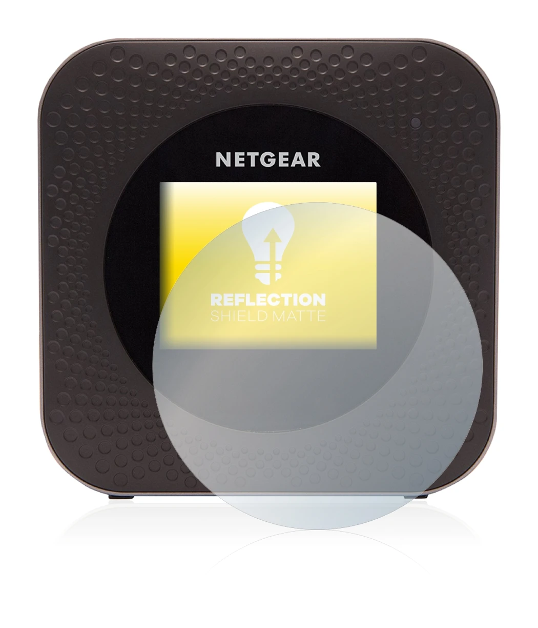 Immagine del dispositivo Netgear Nighthawk M1 con un'ampia varietà di protezioni per lo schermo.