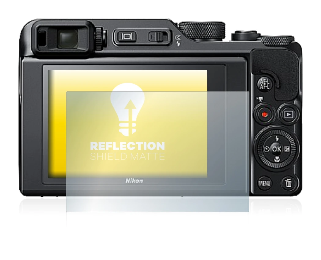 Immagine del dispositivo Nikon Coolpix A1000 con un'ampia varietà di protezioni per lo schermo.