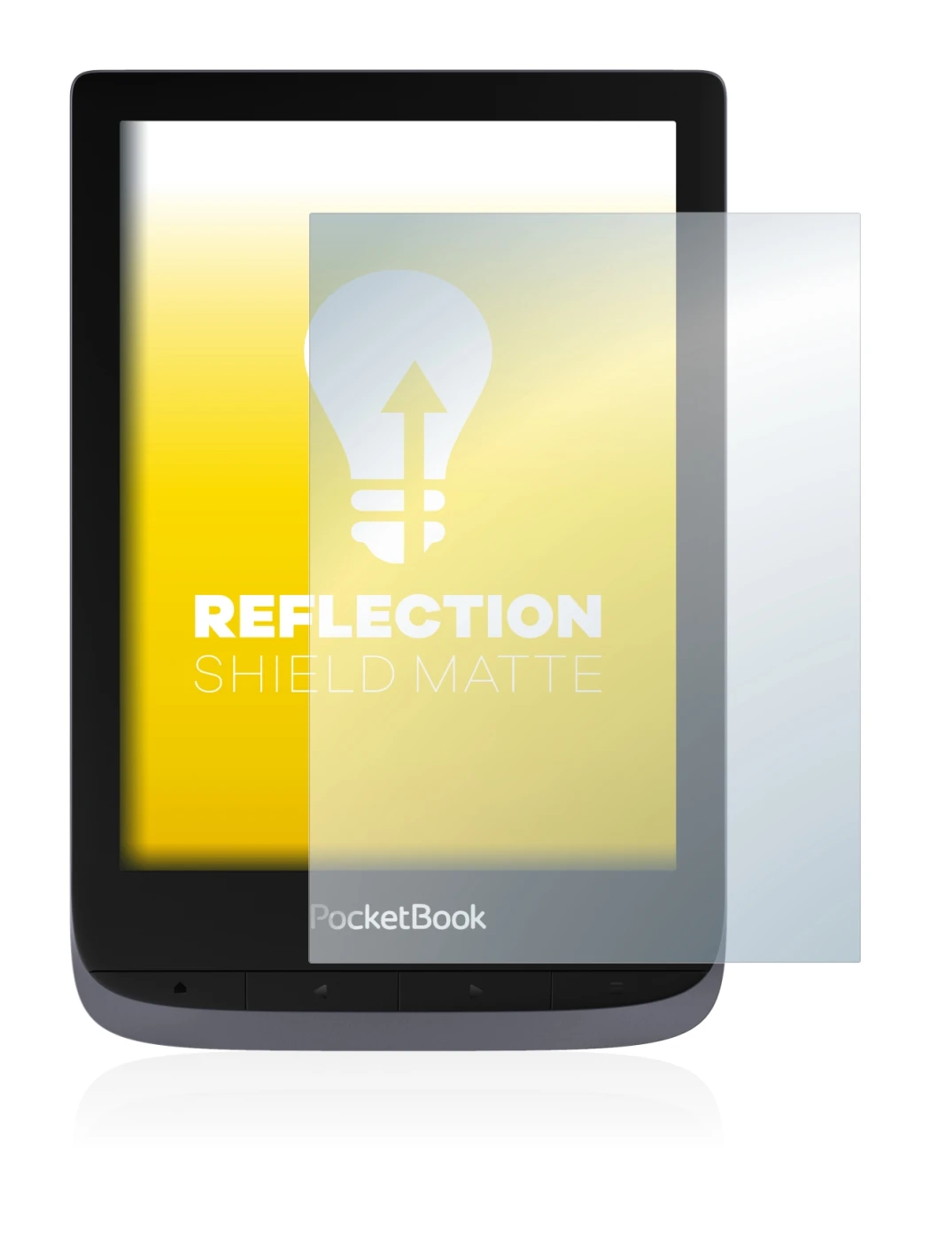 Immagine del dispositivo PocketBook Touch HD 3 con un'ampia varietà di protezioni per lo schermo.