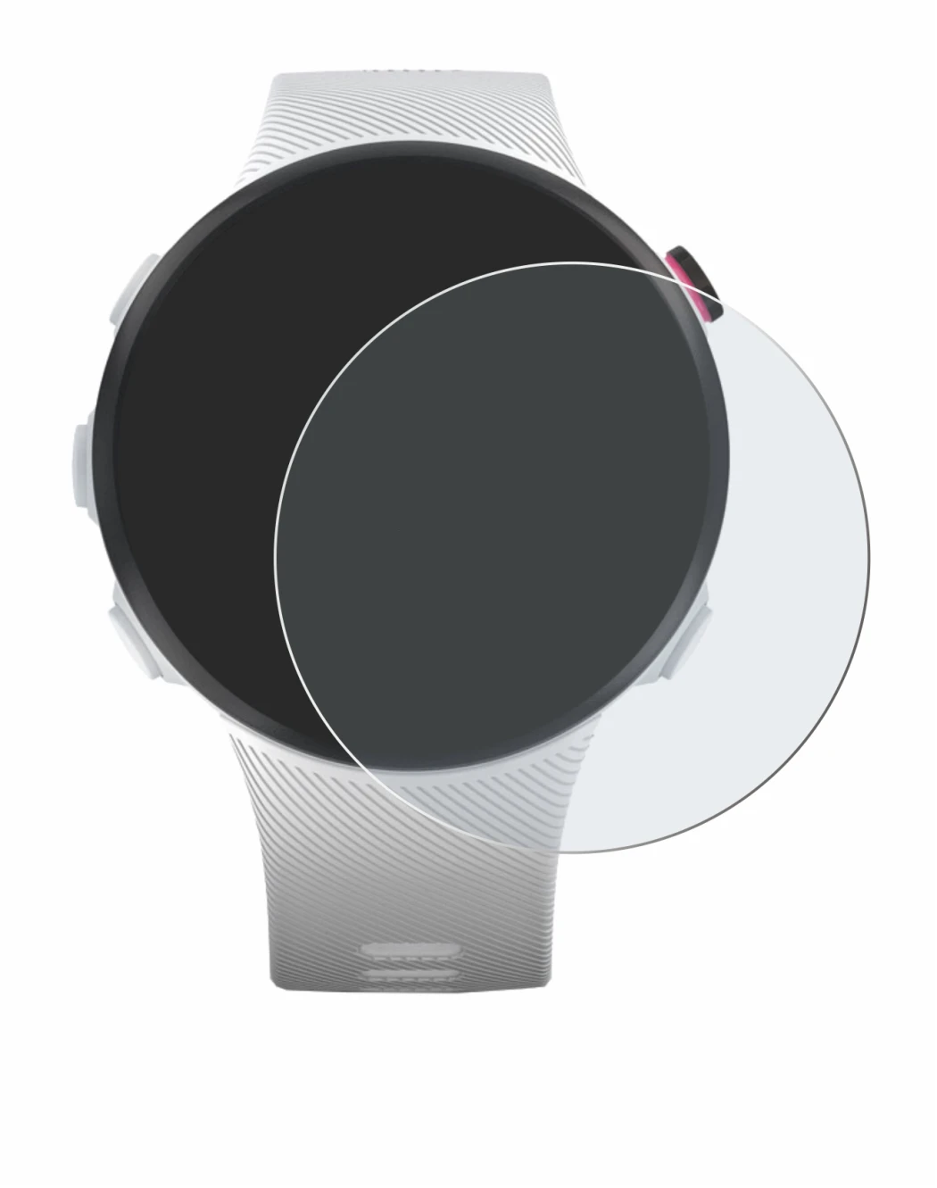 Immagine del dispositivo Garmin Forerunner 45S con un'ampia varietà di protezioni per lo schermo.