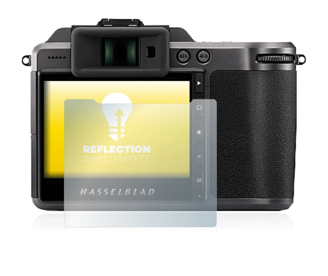 Immagine del dispositivo Hasselblad X1D II 50C con un'ampia varietà di protezioni per lo schermo.