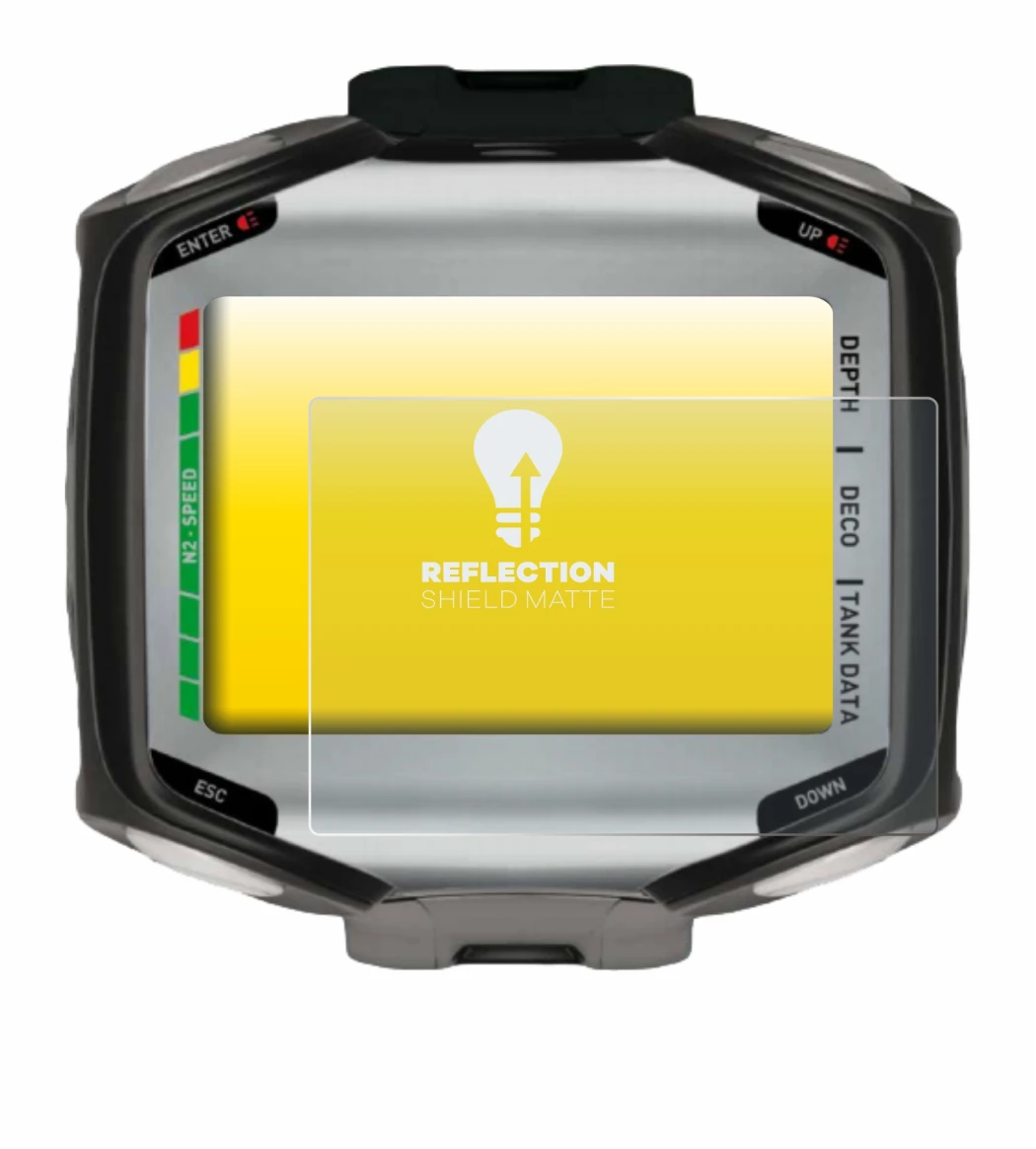 Immagine del dispositivo Mares Quad con un'ampia varietà di protezioni per lo schermo.