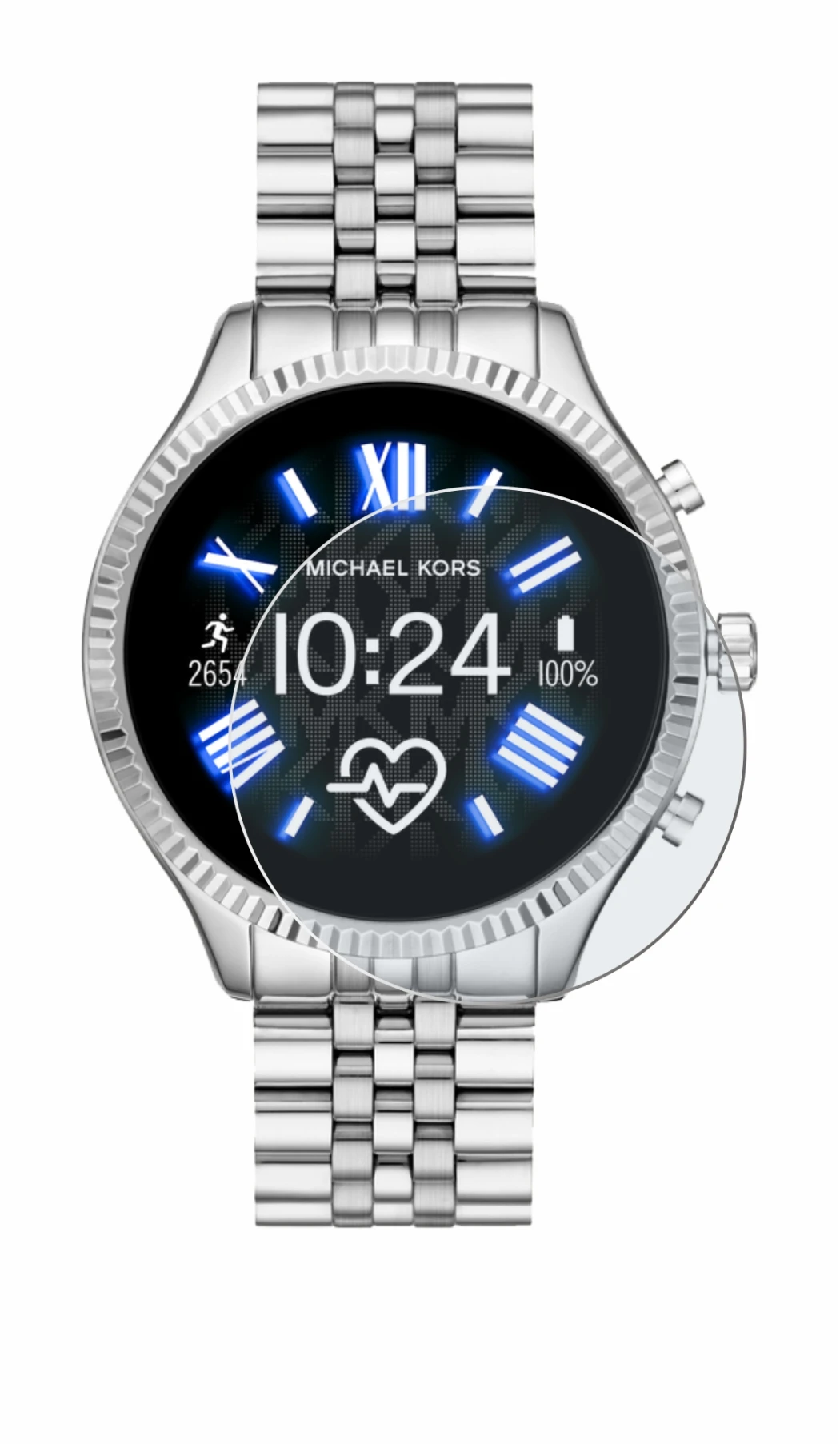 Immagine del dispositivo Michael Kors Access Lexington 2 con un'ampia varietà di protezioni per lo schermo.