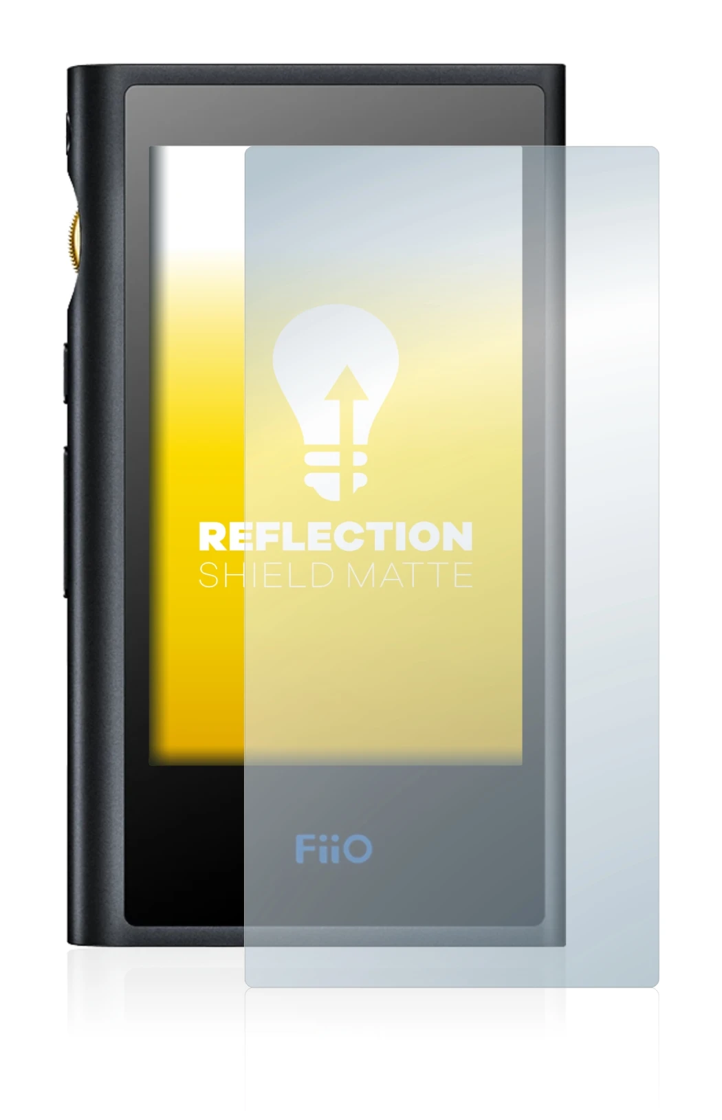 Immagine del dispositivo FiiO M9 con un'ampia varietà di protezioni per lo schermo.