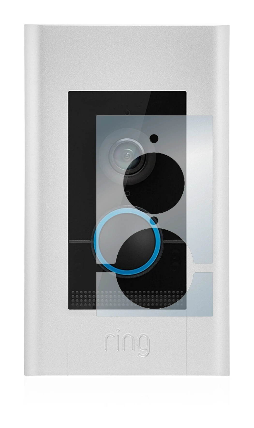 Immagine del dispositivo Ring Video Doorbell Elite con un'ampia varietà di protezioni per lo schermo.