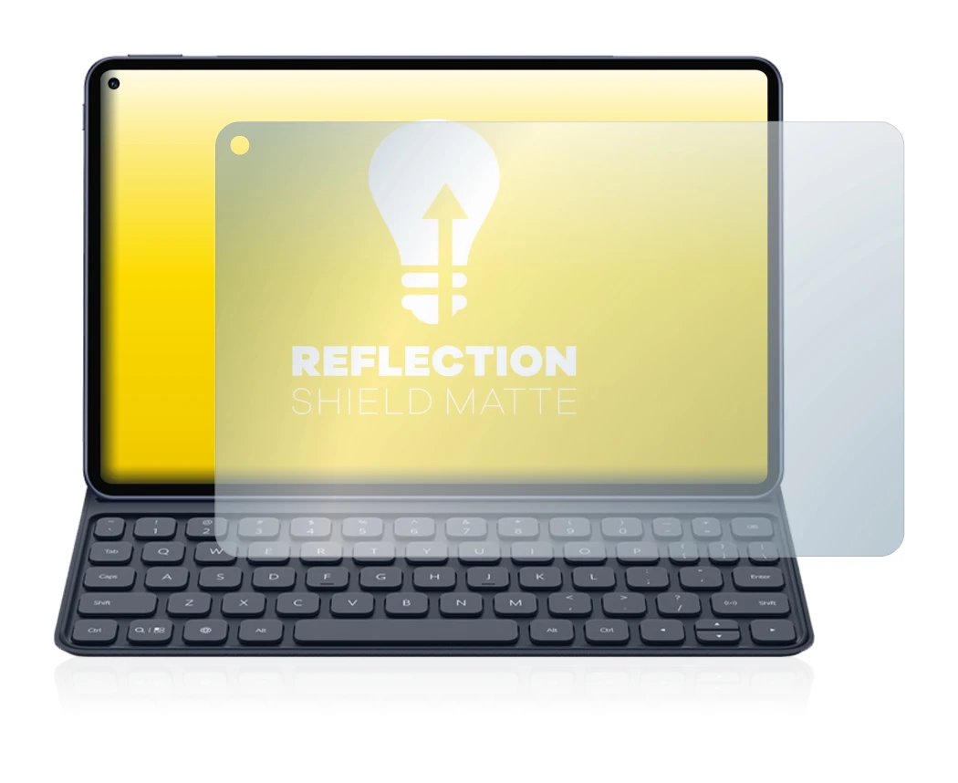 Immagine del dispositivo Huawei MatePad Pro (2019) con un'ampia varietà di protezioni per lo schermo.