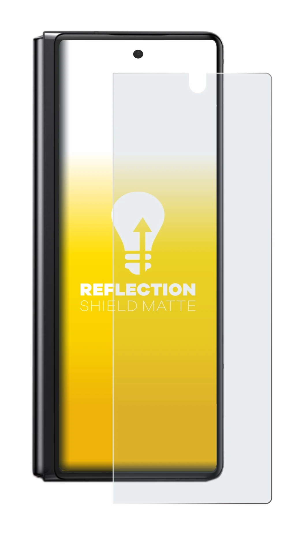 Immagine del dispositivo Samsung Galaxy Z Fold 2 5G con un'ampia varietà di protezioni per lo schermo.