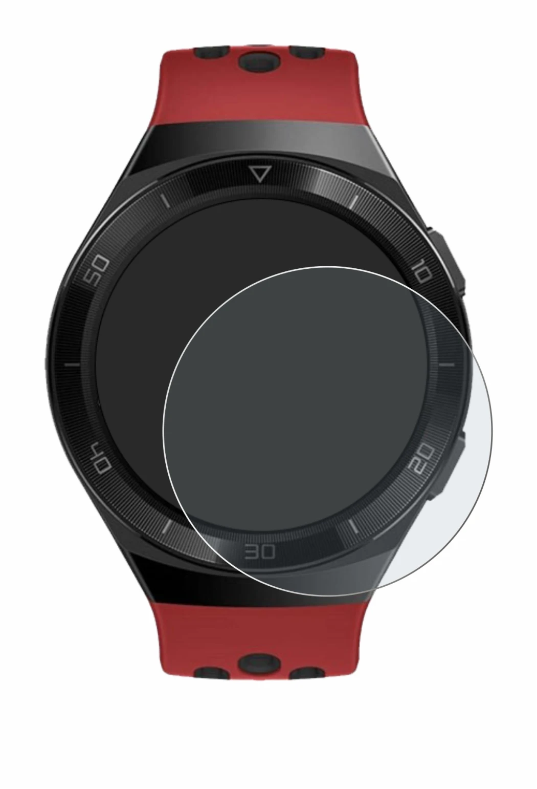 Immagine del dispositivo Huawei Watch GT 2e con un'ampia varietà di protezioni per lo schermo.