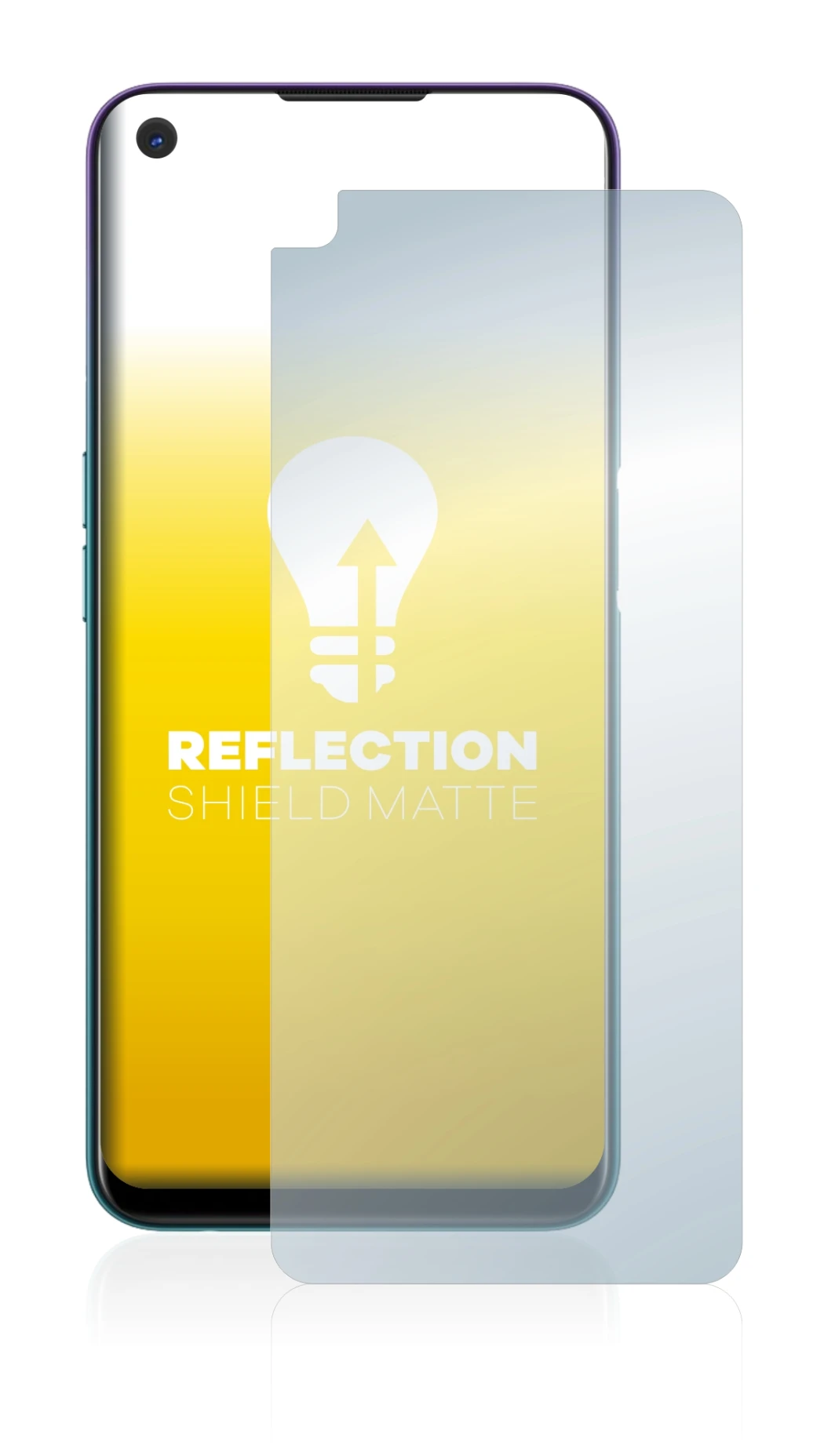 Immagine del dispositivo Oppo A72 con un'ampia varietà di protezioni per lo schermo.