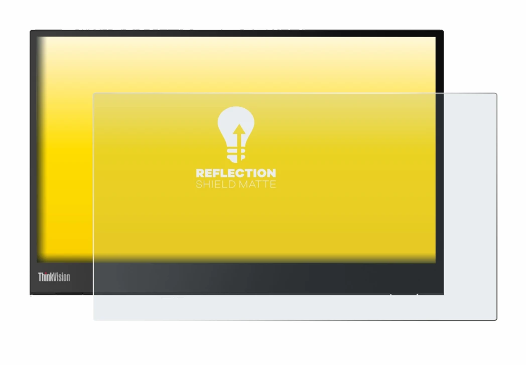 Immagine del dispositivo Lenovo ThinkVision M14 16:9 con un'ampia varietà di protezioni per lo schermo.