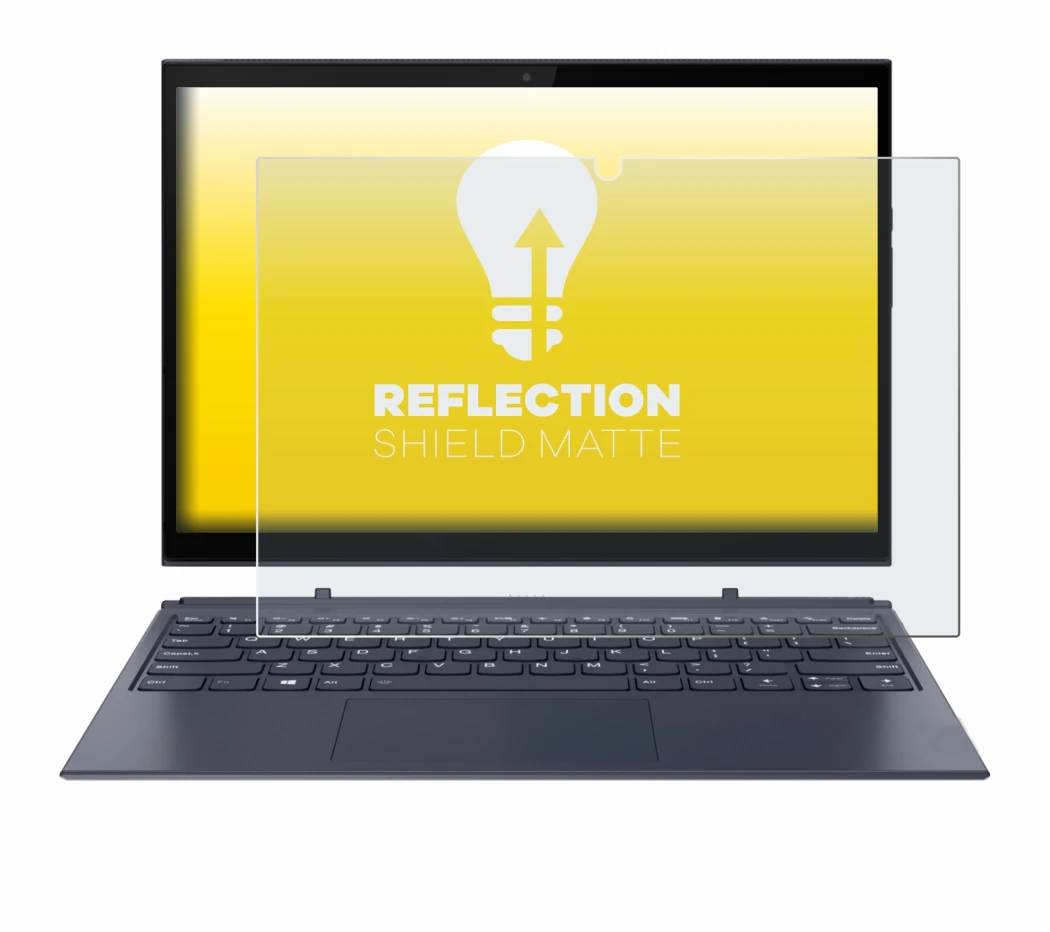 Immagine del dispositivo Lenovo Yoga Duet 7 con un'ampia varietà di protezioni per lo schermo.