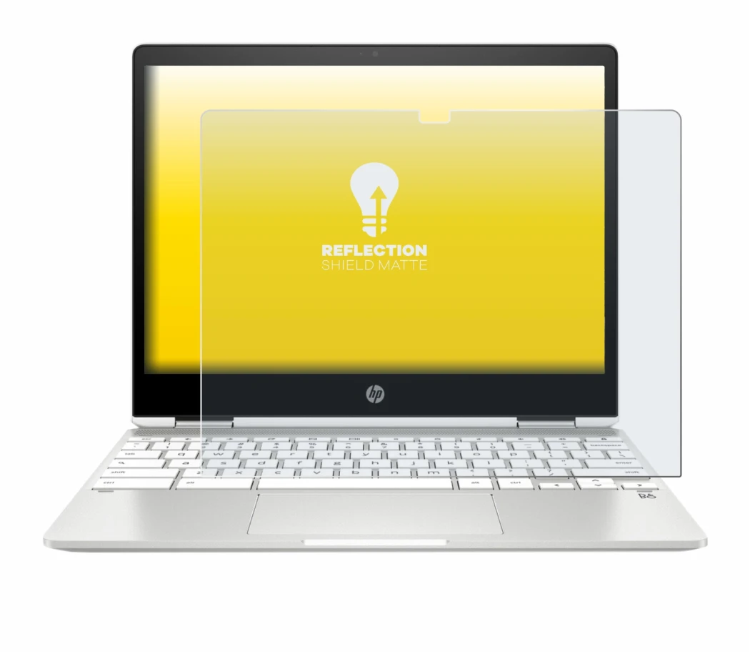 Immagine del dispositivo HP Chromebook x360 12b-ca0005nf con un'ampia varietà di protezioni per lo schermo.