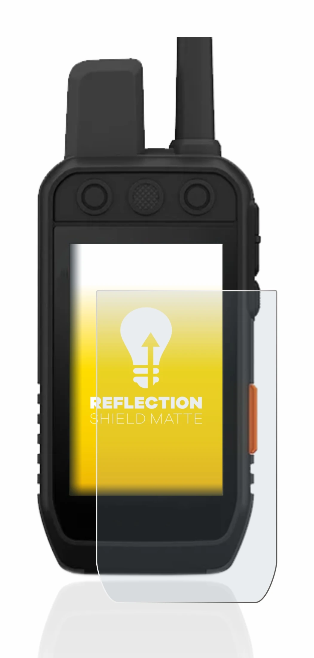 Immagine del dispositivo Garmin Alpha 200 K con un'ampia varietà di protezioni per lo schermo.