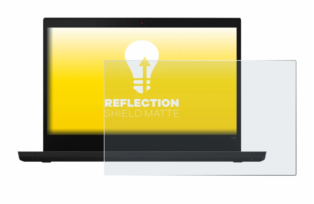 Immagine del dispositivo Lenovo ThinkPad L14 con un'ampia varietà di protezioni per lo schermo.