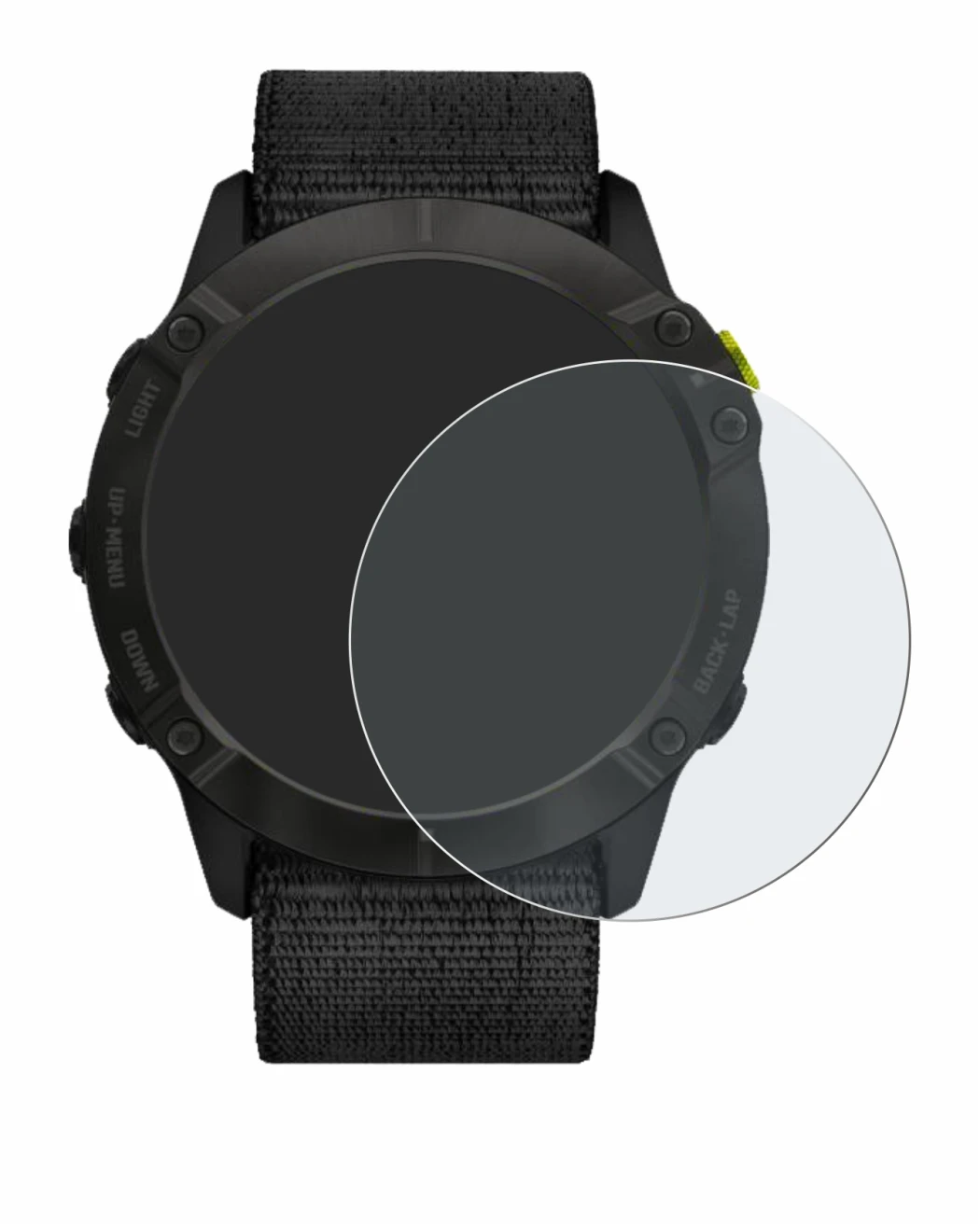 Immagine del dispositivo Garmin Enduro con un'ampia varietà di protezioni per lo schermo.