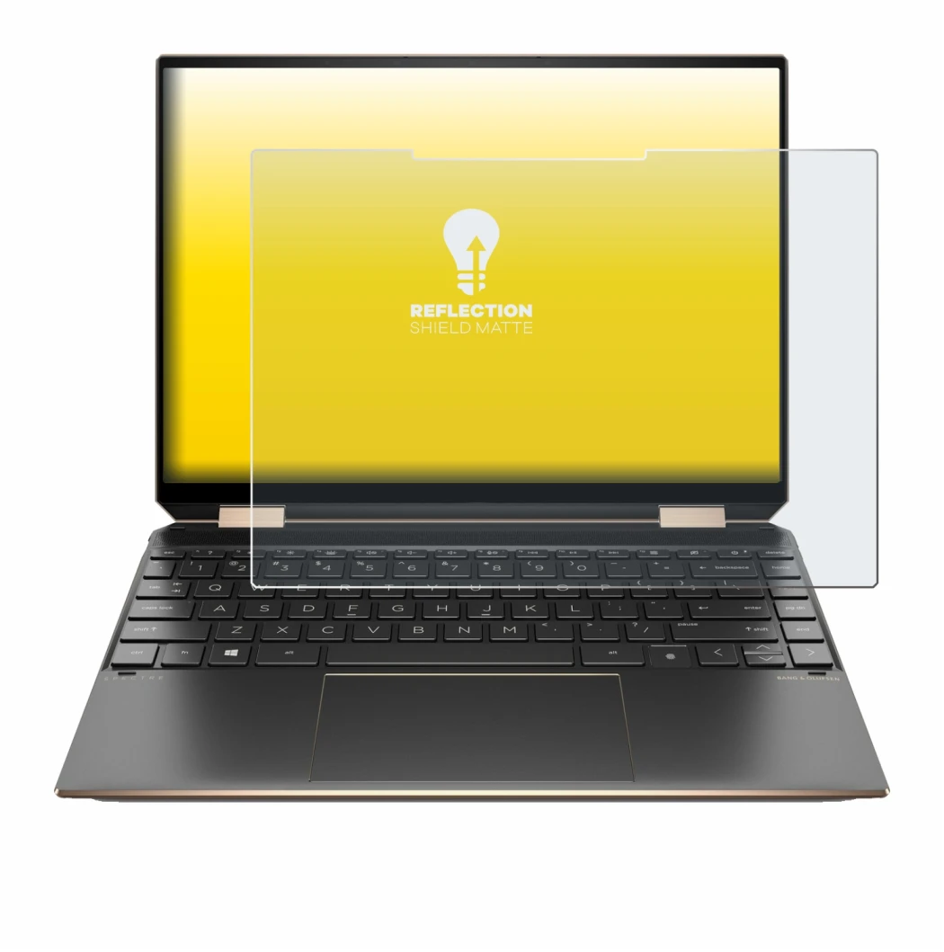 Immagine del dispositivo HP Spectre x360 (14-eX) 2021 con un'ampia varietà di protezioni per lo schermo.