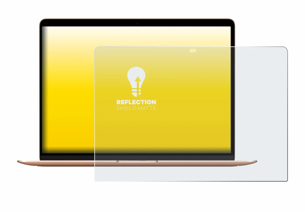 Immagine del dispositivo Apple MacBook Air M1 2020 con un'ampia varietà di protezioni per lo schermo.