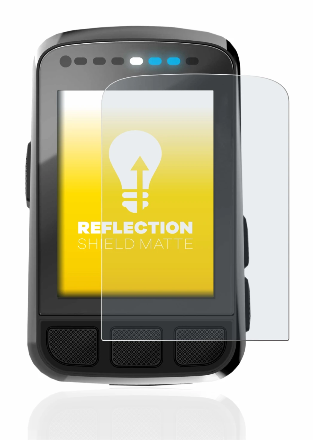 Immagine del dispositivo Wahoo Elemnt Bolt V2 GPS con un'ampia varietà di protezioni per lo schermo.