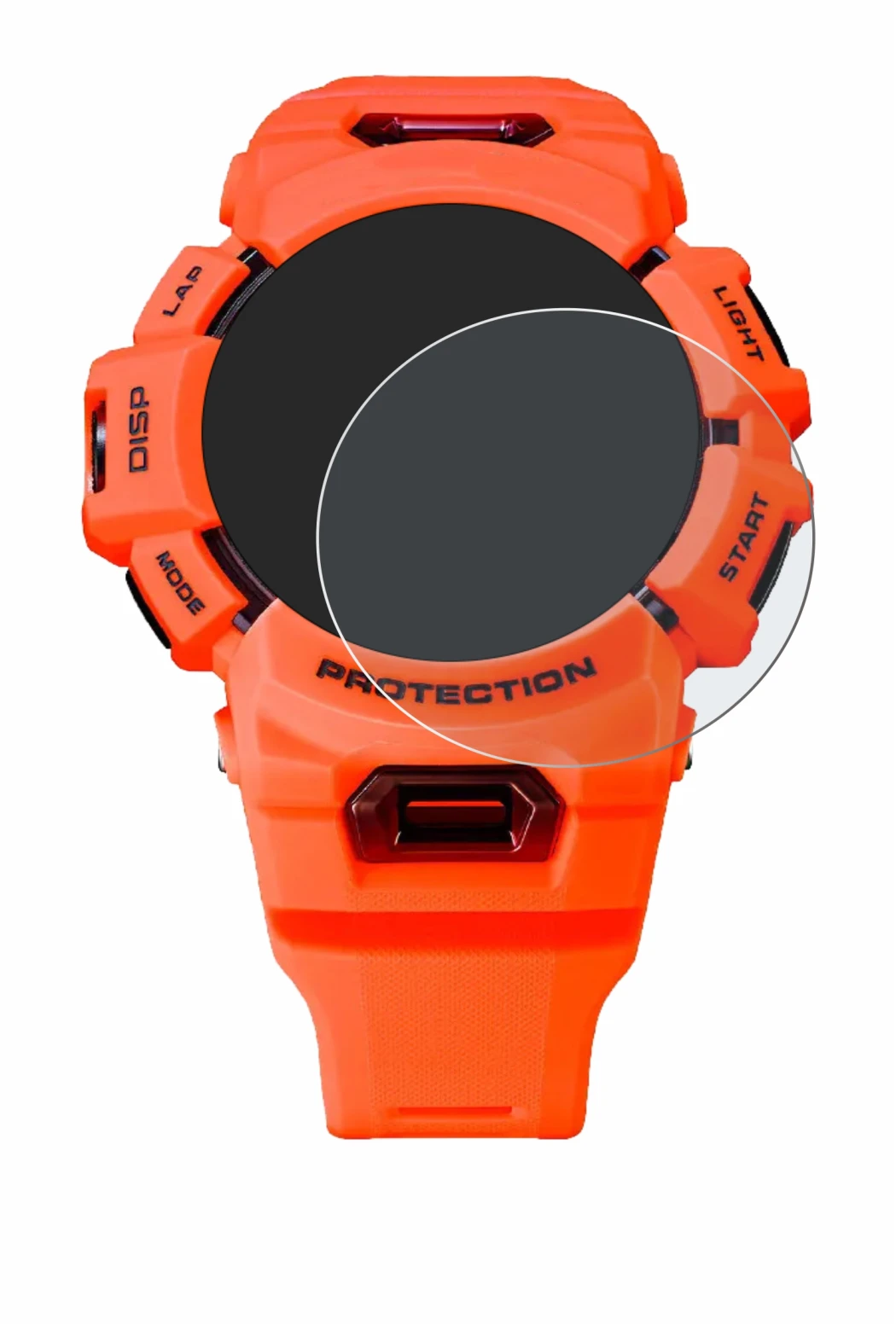 Immagine del dispositivo Casio G-Shock GBA-900 con un'ampia varietà di protezioni per lo schermo.