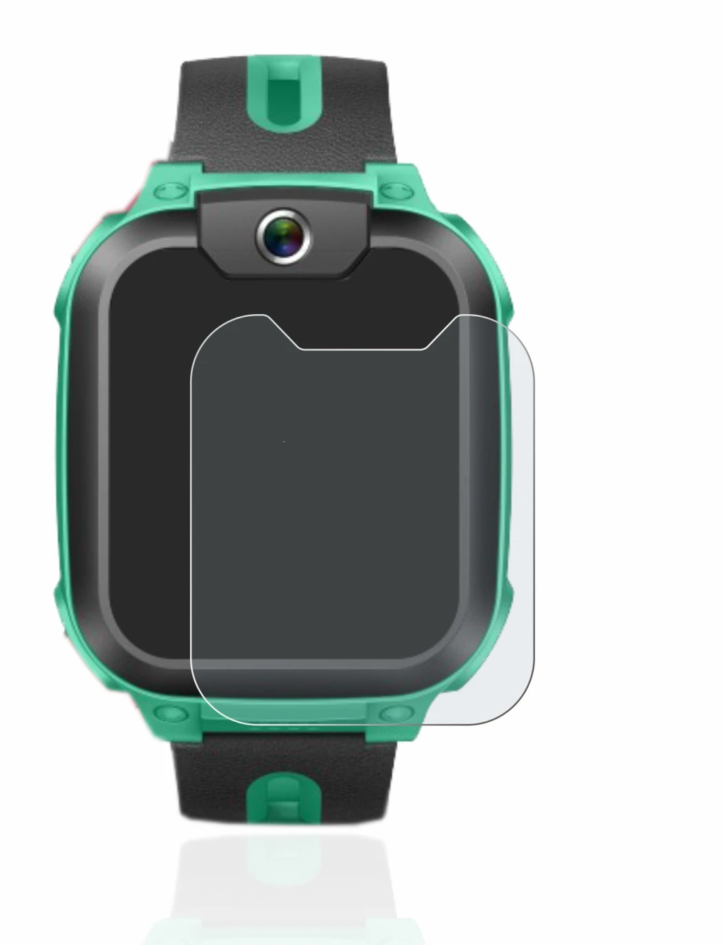 Immagine del dispositivo Imoo Watch Phone Z1 con un'ampia varietà di protezioni per lo schermo.