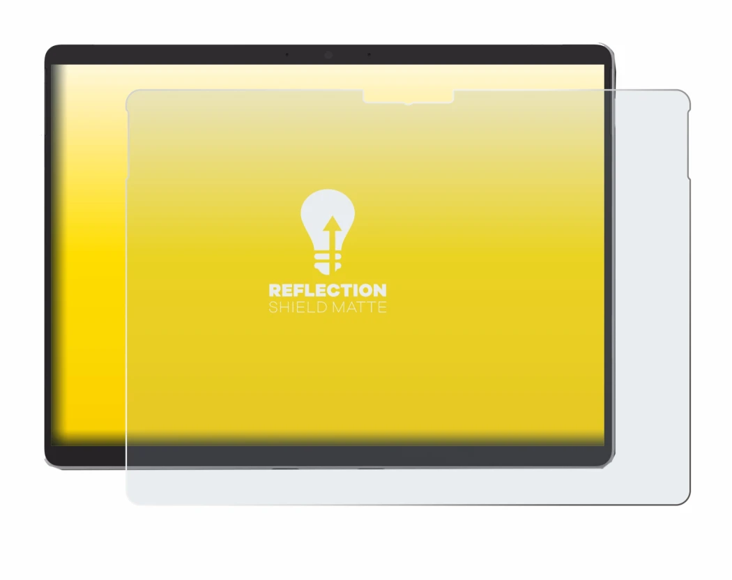 Immagine del dispositivo Microsoft Surface Pro 8 (2021) con un'ampia varietà di protezioni per lo schermo.