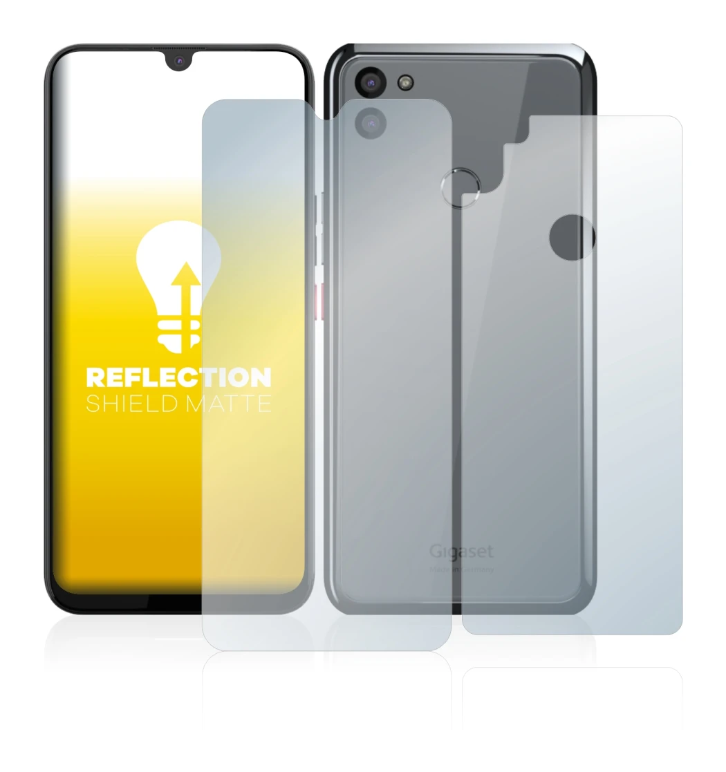 Immagine del dispositivo Gigaset GS5 (Fronte+Retro) con un'ampia varietà di protezioni per lo schermo.