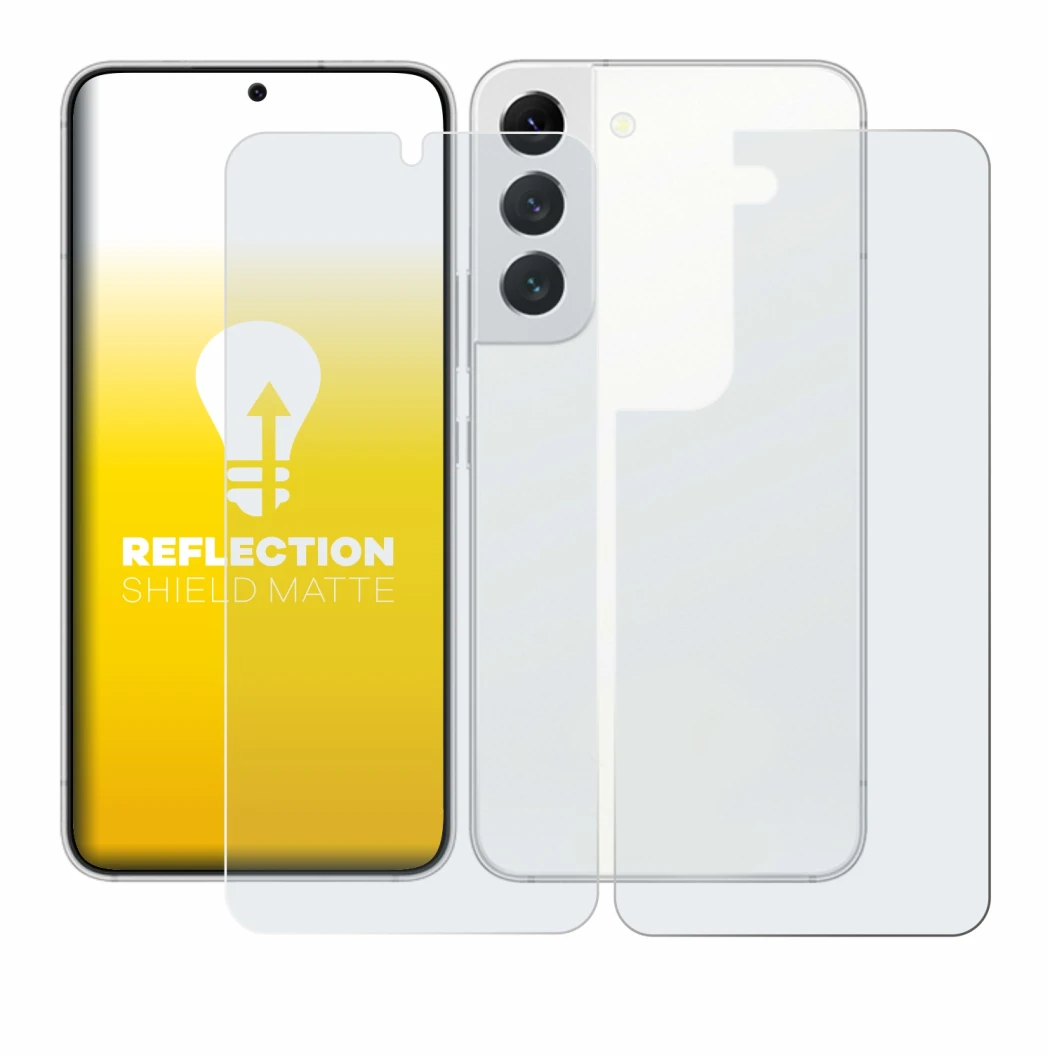 Immagine del dispositivo Samsung Galaxy S22 5G (Fronte+Retro) con un'ampia varietà di protezioni per lo schermo.