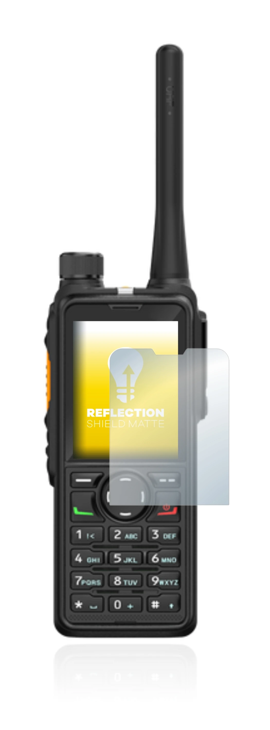 Immagine del dispositivo Hytera HP785 con un'ampia varietà di protezioni per lo schermo.