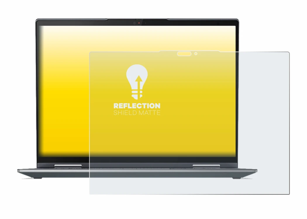 Immagine del dispositivo Lenovo ThinkPad X1 Yoga Gen 7 con un'ampia varietà di protezioni per lo schermo.