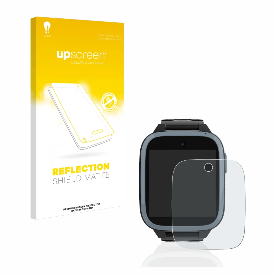 Parte frontale di una confezione del prodotto con il logo del marchio upscreen. Accanto è raffigurato il dispositivo Xplora XG