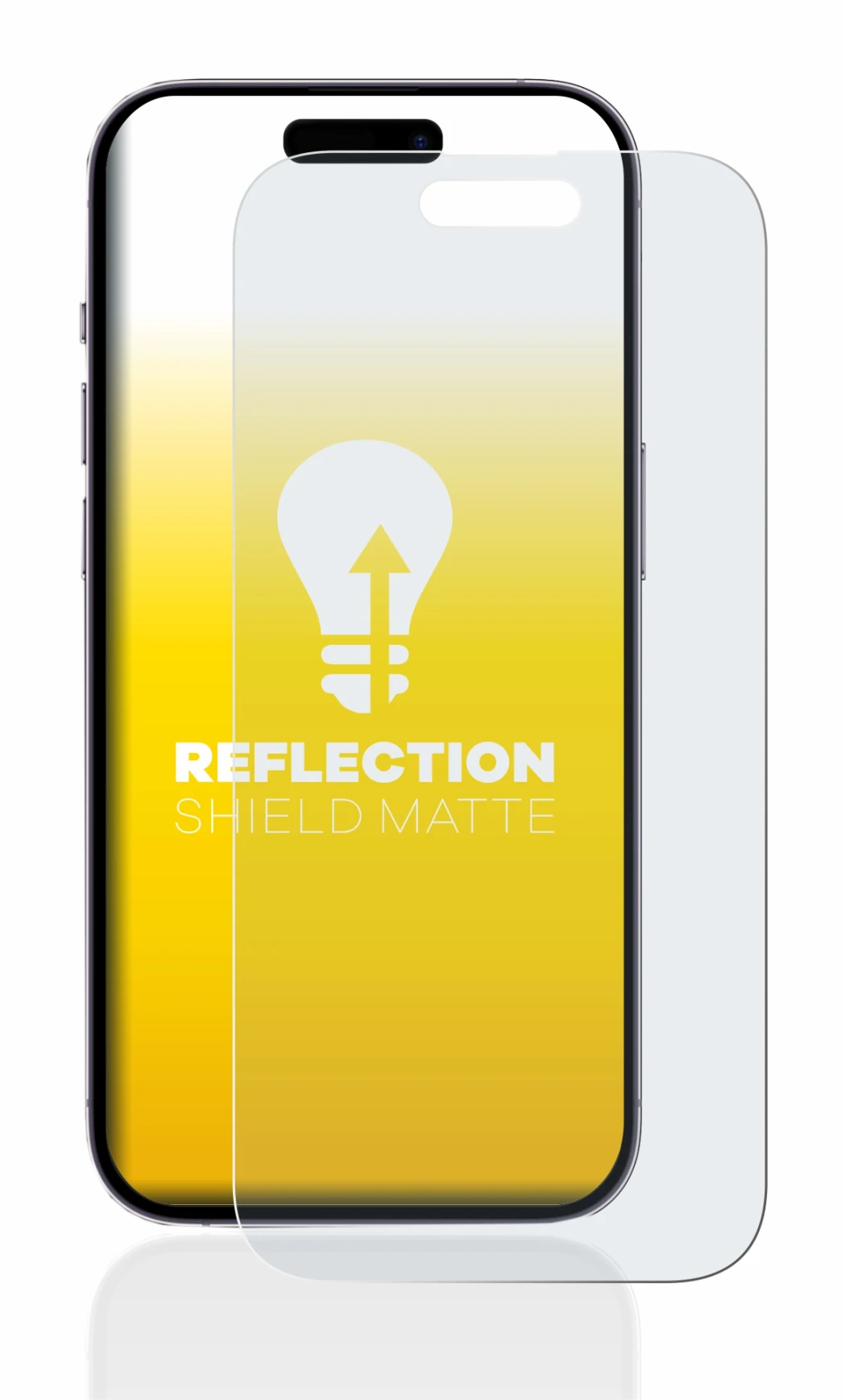 Immagine del dispositivo Apple iPhone 14 Pro con un'ampia varietà di protezioni per lo schermo.