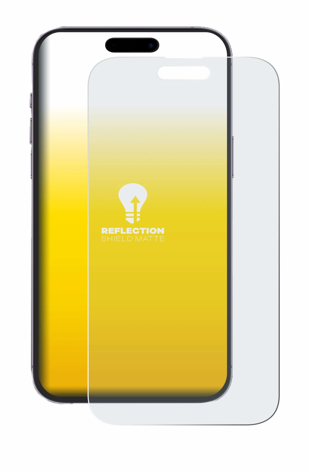 Immagine del dispositivo Apple iPhone 14 Pro Max con un'ampia varietà di protezioni per lo schermo.