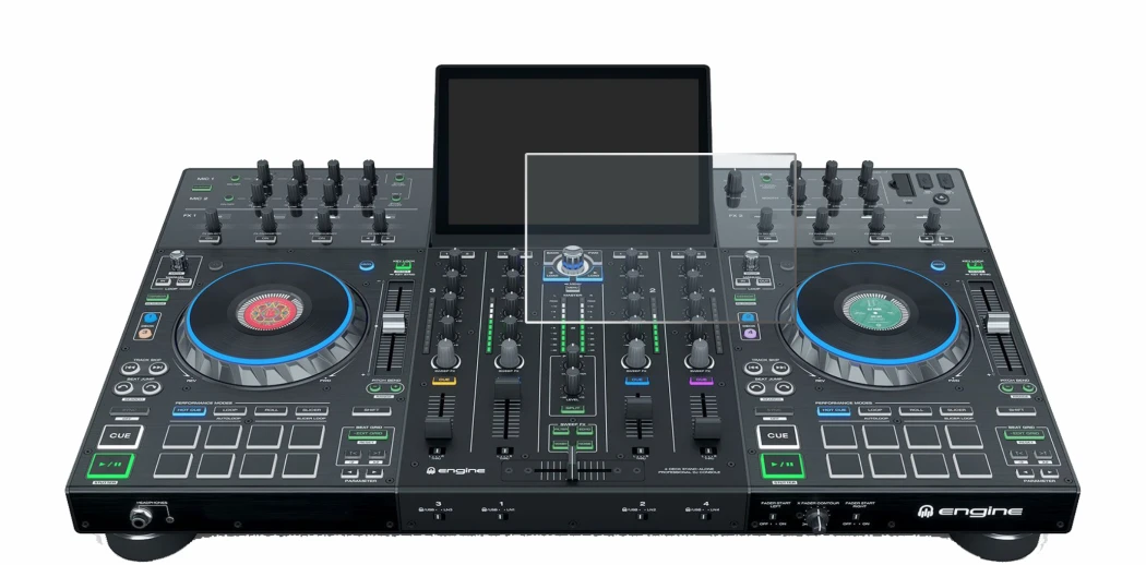 Immagine del dispositivo Denon DJ Prime 4 con un'ampia varietà di protezioni per lo schermo.