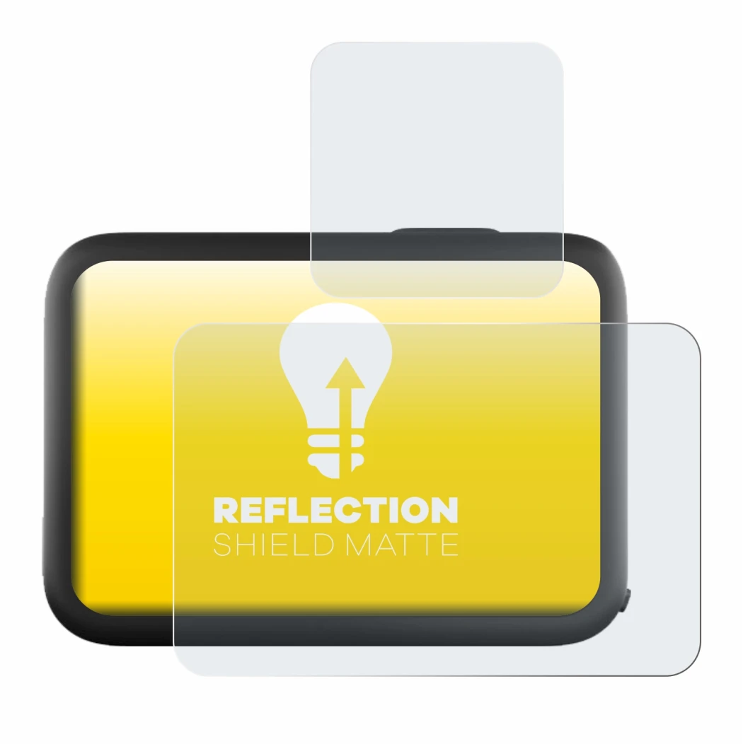 Immagine del dispositivo GoPro Hero 11 Black con un'ampia varietà di protezioni per lo schermo.