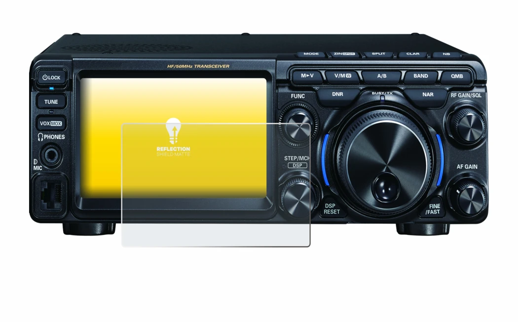 Immagine del dispositivo Yaesu FT-710 con un'ampia varietà di protezioni per lo schermo.
