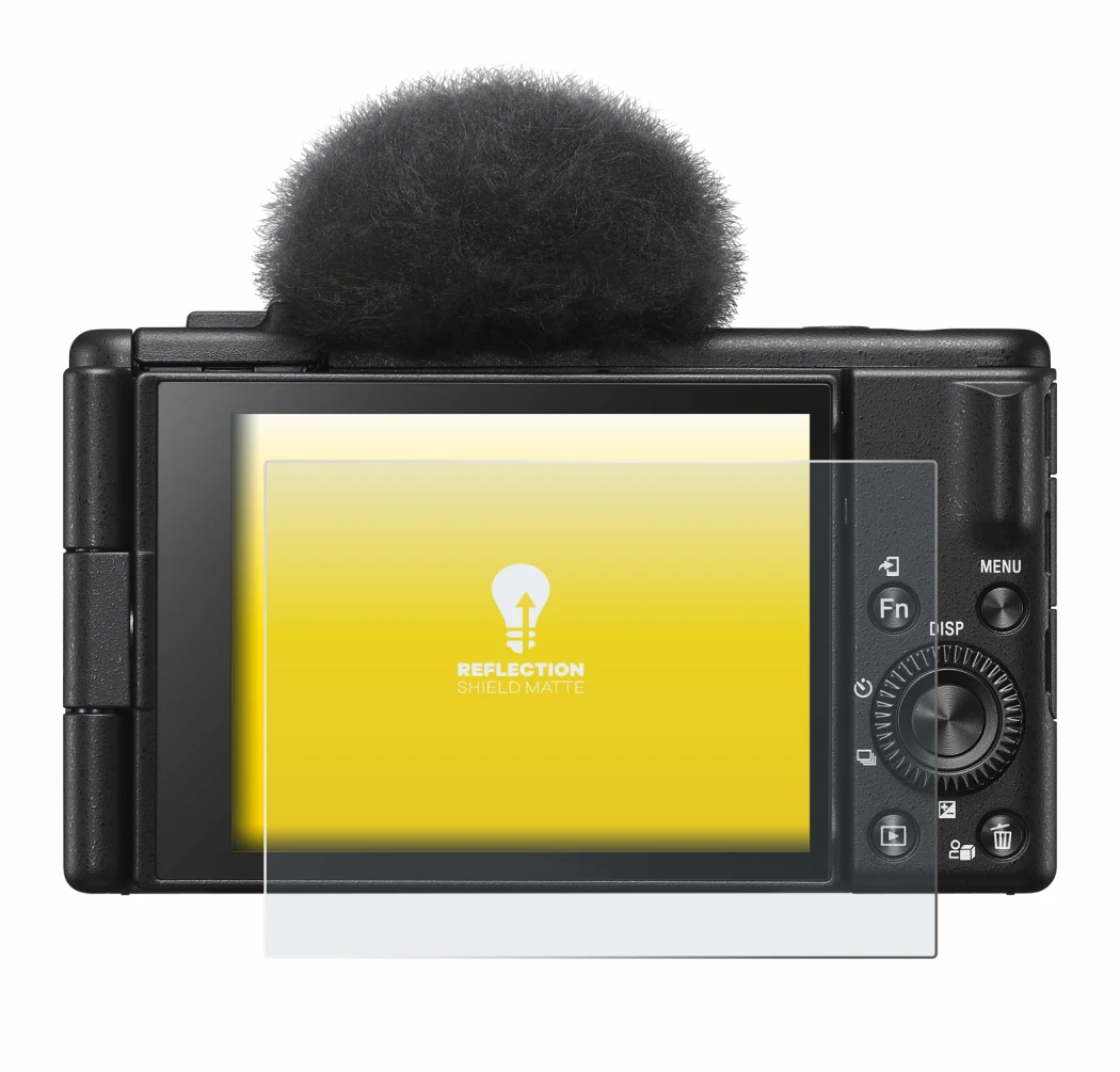 Immagine del dispositivo Sony ZV-1F con un'ampia varietà di protezioni per lo schermo.