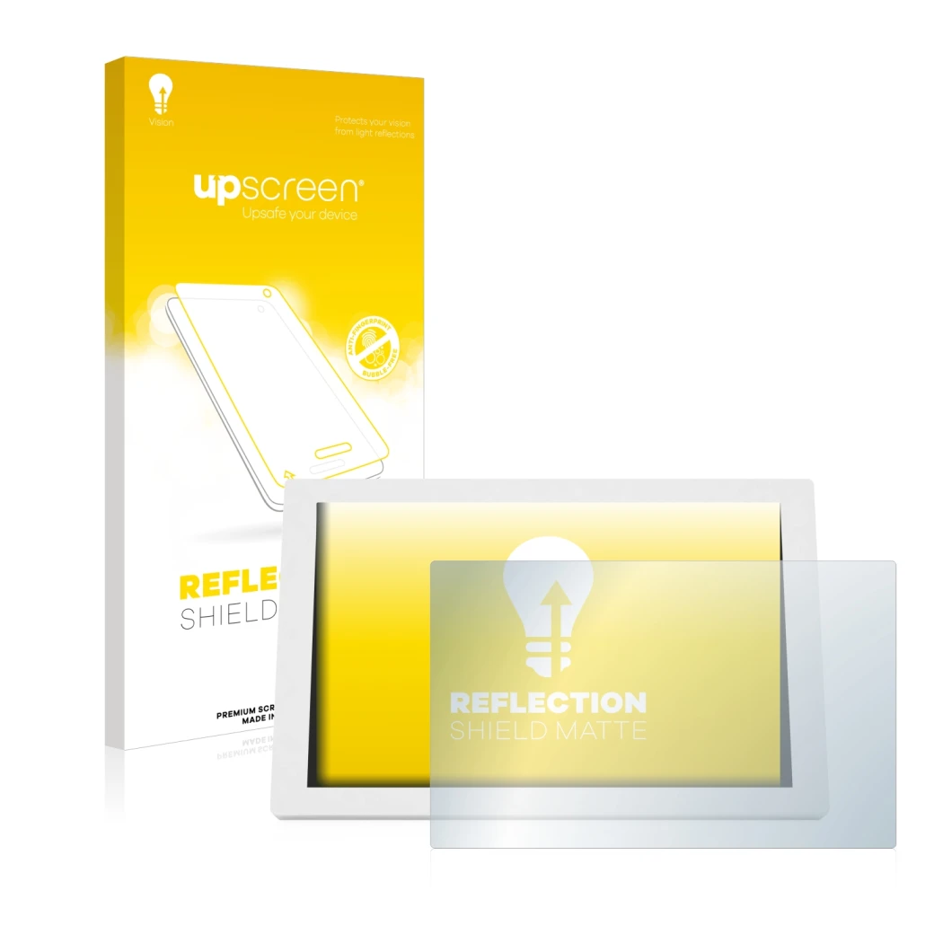 Parte frontale di una confezione del prodotto con il logo del marchio upscreen. Accanto è raffigurato il dispositivo WetterOnl