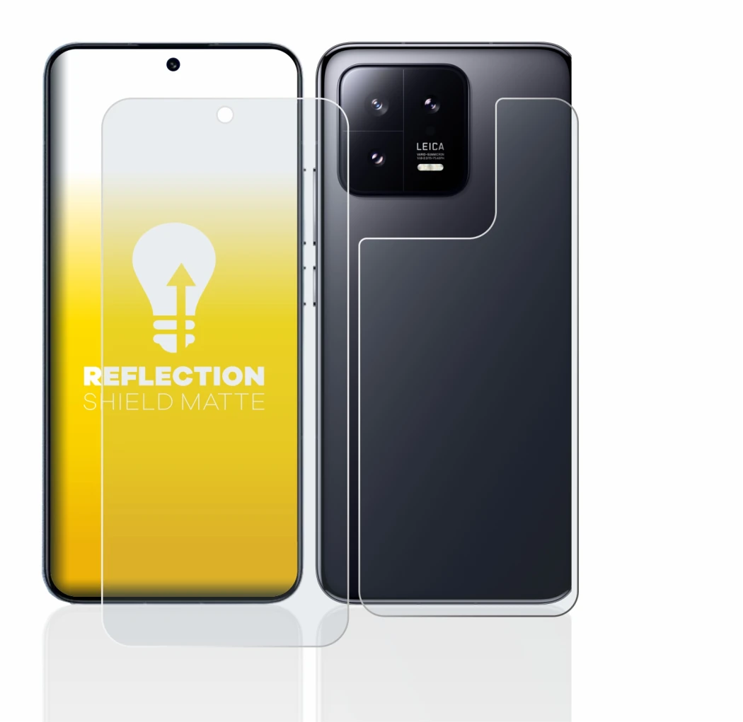 Immagine del dispositivo Xiaomi 13 (Fronte+Retro) con un'ampia varietà di protezioni per lo schermo.