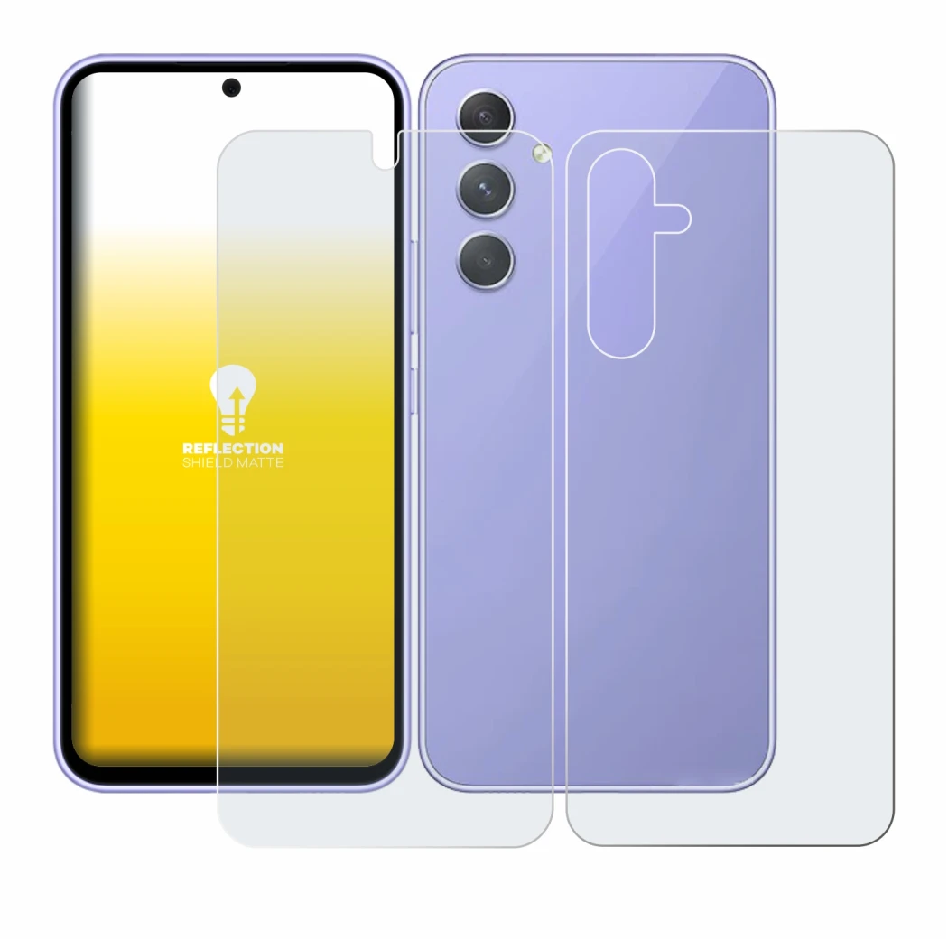 Immagine del dispositivo Samsung Galaxy A54 5G (Fronte+Retro) con un'ampia varietà di protezioni per lo schermo.