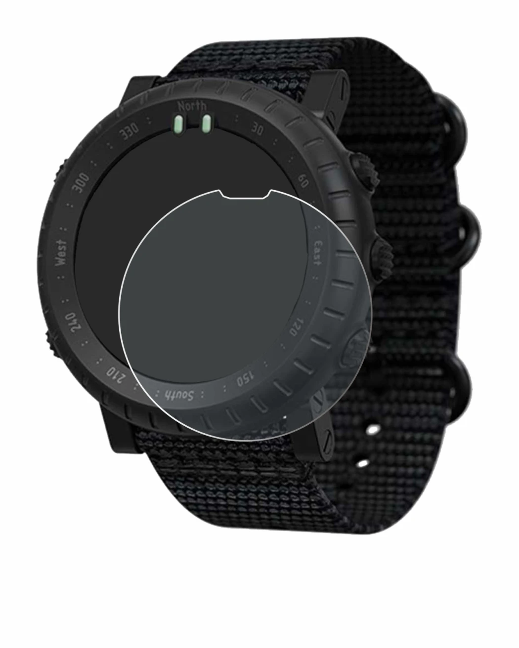 Immagine del dispositivo Suunto Core Alpha con un'ampia varietà di protezioni per lo schermo.