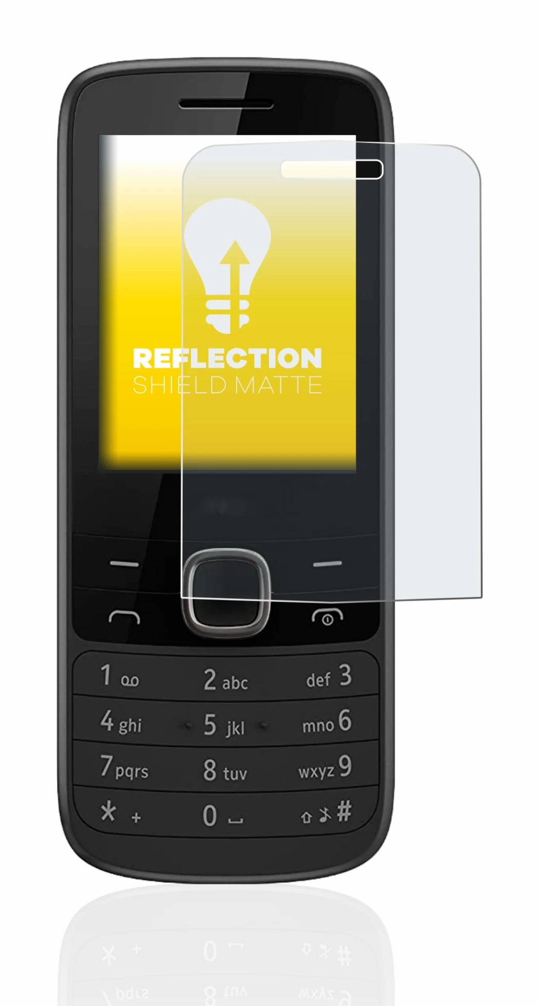 Immagine del dispositivo Nokia 225 4G con un'ampia varietà di protezioni per lo schermo.