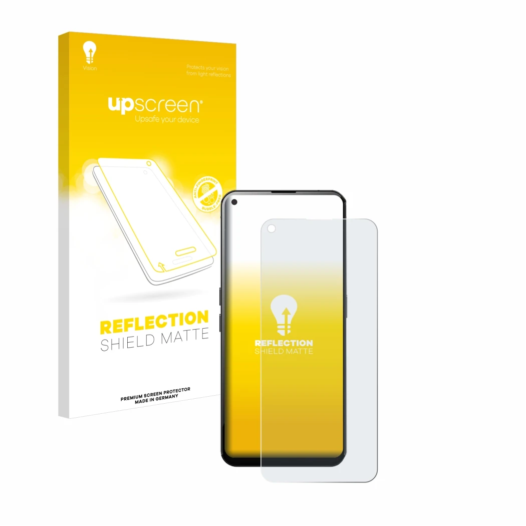 Parte frontale di una confezione del prodotto con il logo del marchio upscreen. Accanto è raffigurato il dispositivo Unihertz
