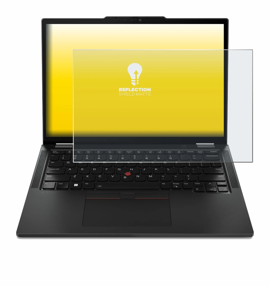 Immagine del dispositivo Lenovo ThinkPad X13 Gen 4 con un'ampia varietà di protezioni per lo schermo.