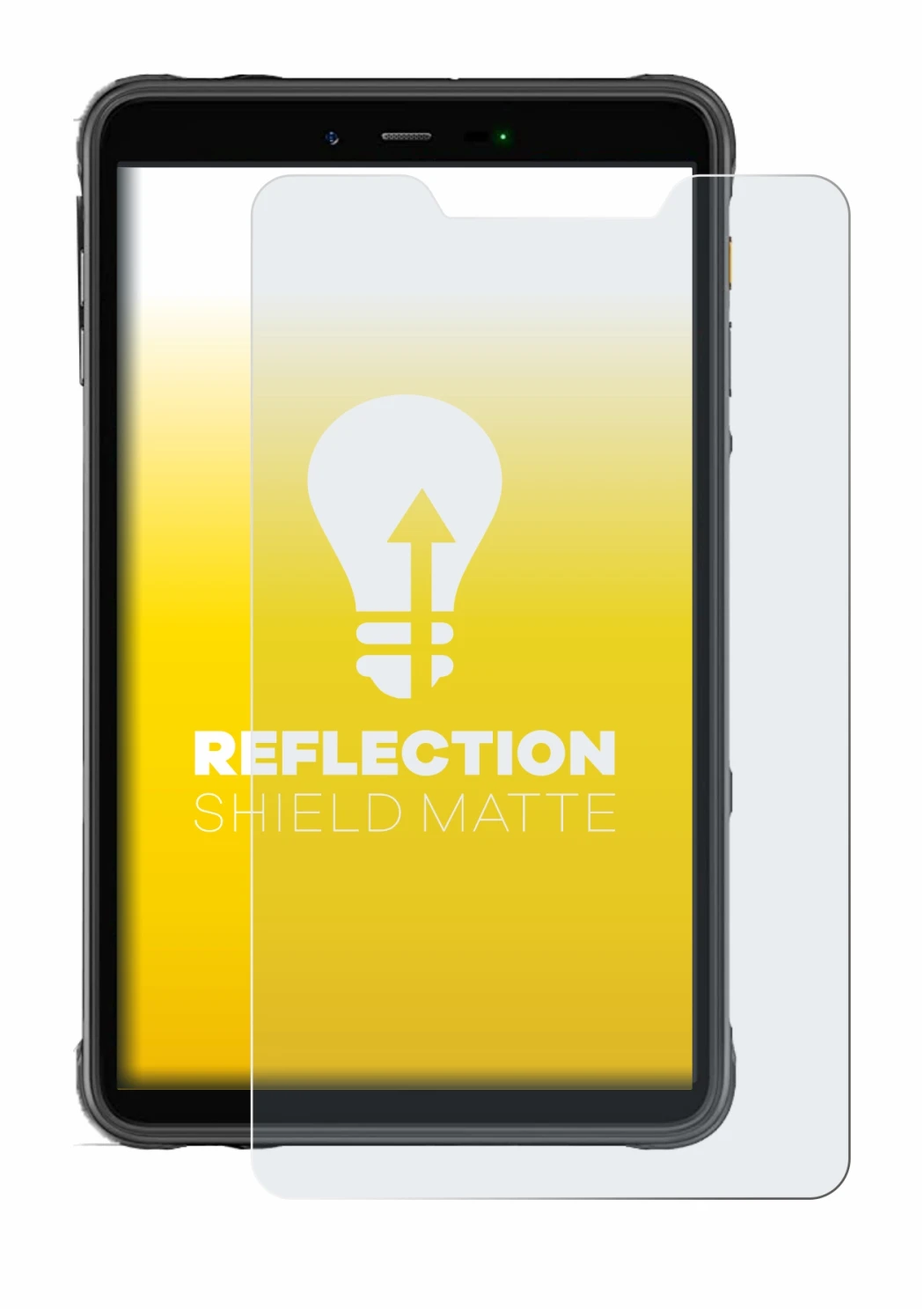 Immagine del dispositivo Ulefone Armor Pad 8 con un'ampia varietà di protezioni per lo schermo.