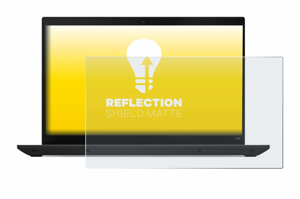 Immagine del dispositivo Lenovo ThinkPad L14 Gen 4 con un'ampia varietà di protezioni per lo schermo.