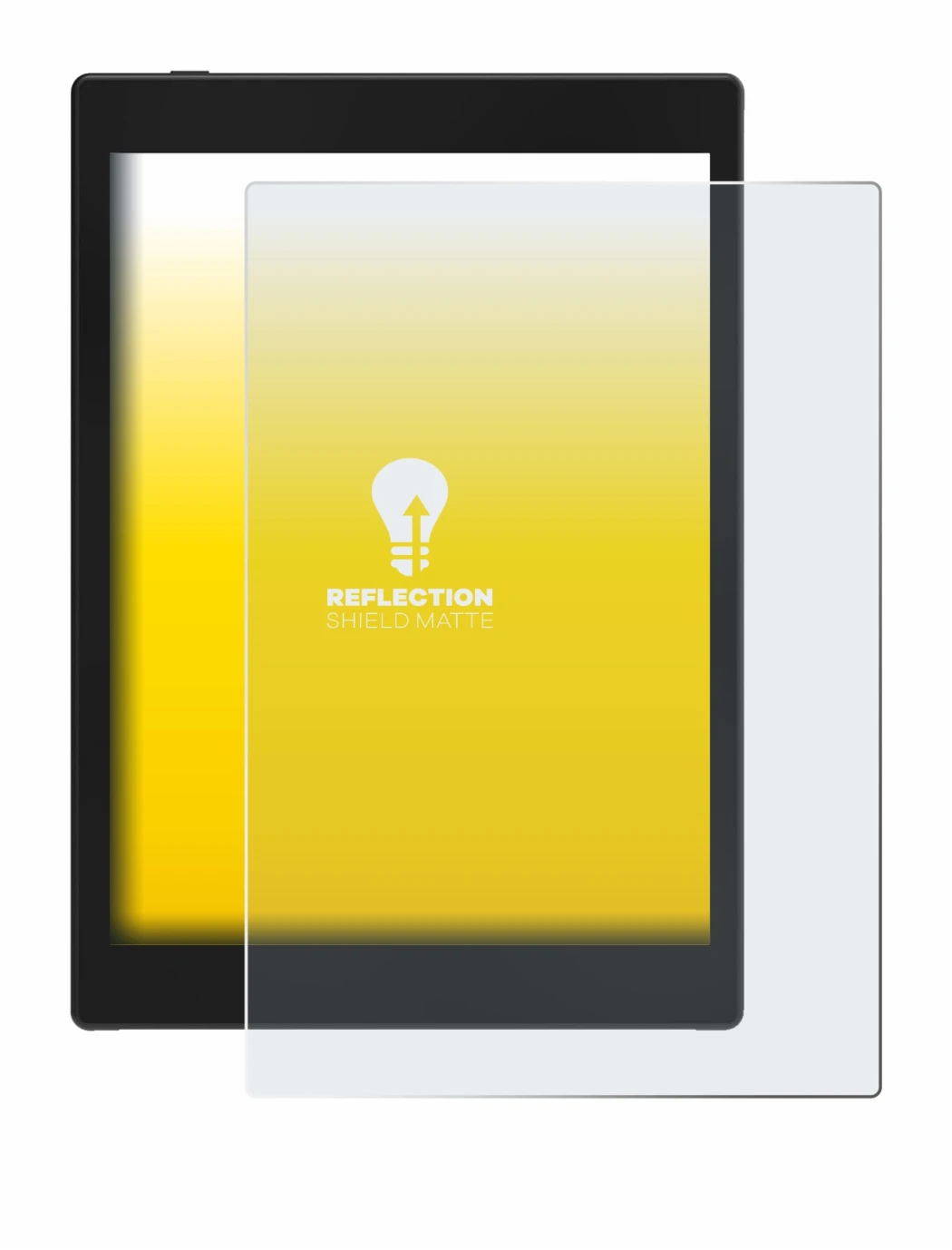 Immagine del dispositivo Boox Tab Mini C con un'ampia varietà di protezioni per lo schermo.