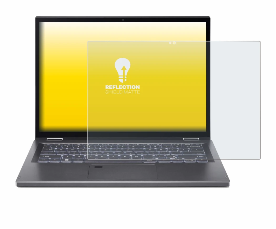 Immagine del dispositivo Acer Aspire 5 Spin 14 con un'ampia varietà di protezioni per lo schermo.