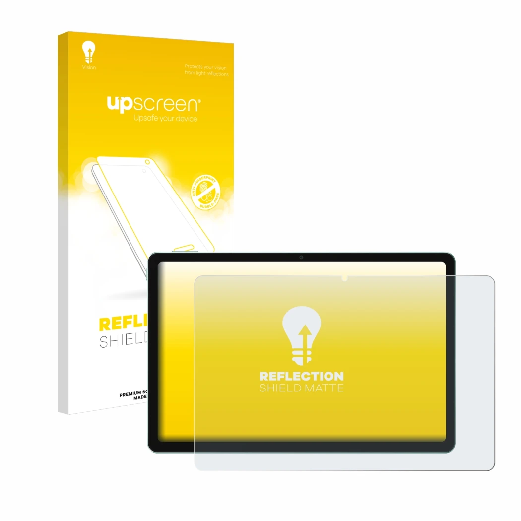 Parte frontale di una confezione del prodotto con il logo del marchio upscreen. Accanto è raffigurato il dispositivo Xiaomi Re